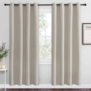 lot 16476 image: NICETOWN Natural Room Darkening Curtains 78 Long for Boho Farmhouse Home Decoration, Window Treatment Total Privacy Drape Panels for Bedroom Living Room Guest Room (55 Wide, Set of 2)