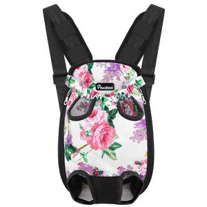 lot 16480 image: Pawaboo Pet Carrier Backpack, Adjustable Pet Front Cat Dog Carrier Backpack Travel Bag, Legs Out, Easy-Fit for Traveling Hiking Camping for Small Medium Dogs Cats Puppies, Small, Flowers