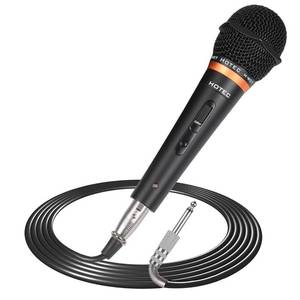 lot 16482 image: HOTEC Premium Vocal Dynamic Handheld Microphone with 19ft Detachable XLR Cable and ONOff Switch (Metal Black) (H-W07)