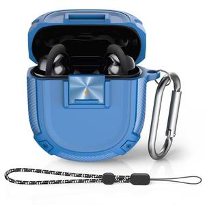 lot 16488 image: Secure Lock Bose QuietComfort Earbuds II Case(2022)&QuietComfort Ultra Case (2023),WQNIDE Shockproof Protective Bose Earbuds 2 Case Cover for Bose QC II Accessories with Carabiner&Lanyard (Blue)