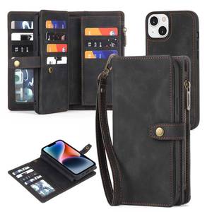 lot 16492 image: TwoHead for iPhone 13 Wallet Case with Card Holder,Detachable Magnetic Phone Case with Wallet PU Leather Wallet Phone Case for iPhone 13 Case Wallet for WomenMen with Wrist Strap(Black)