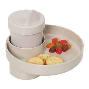 lot 16494 image: My Travel Tray Round, USA Made. Easily Convert Your existing Cup Holder to a Tray and Cup Holder for use in a Car Seat, Booster, Stroller, Golf Cart and Anywhere You Have a Cup Holder (Beige)