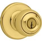 Kwikset Locks - Polo Polished Brass Round Keyed Entry Door Knob