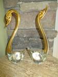 Murano Art Glass Handblown Glass Pair of Swans