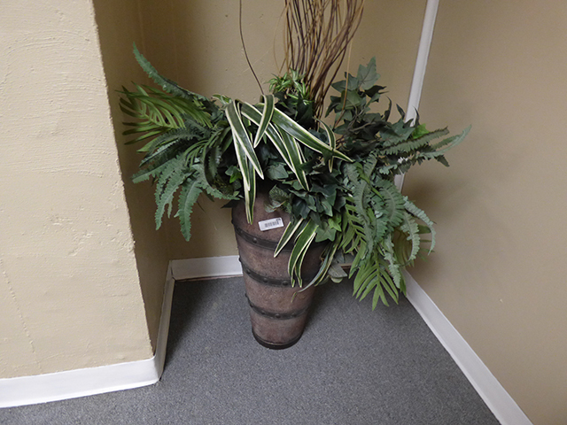 lot 1079 image: Imported Tall Ceramic Pot with Greenery