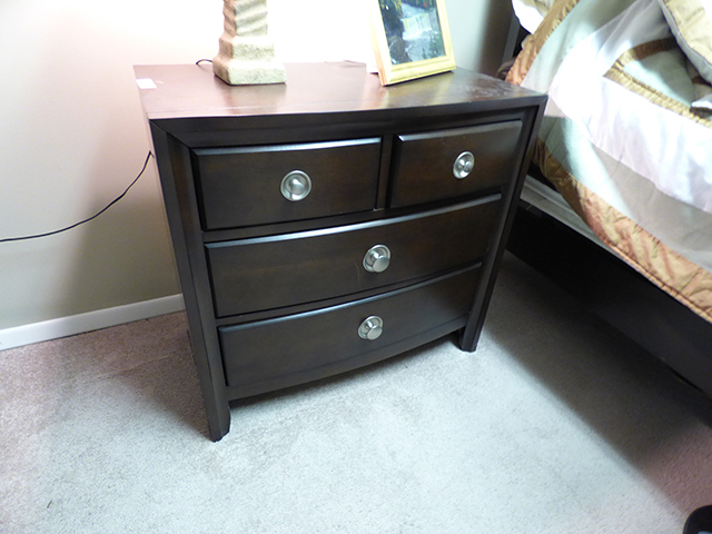lot 1080 image: Dark Wood Night Stand 31 x 17 x 29 H