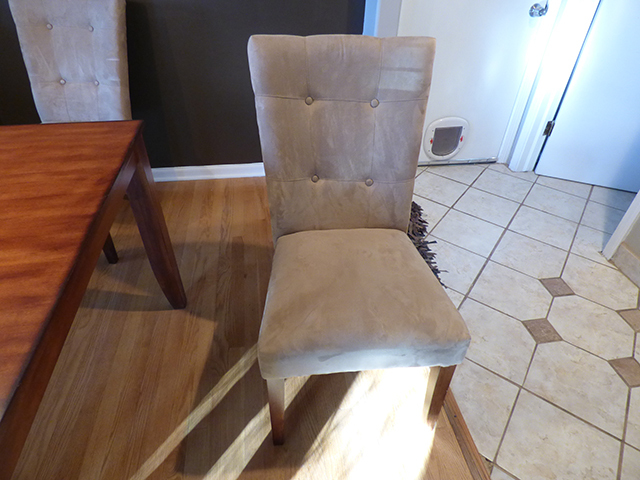 lot 1002 image: Dining Room Chair, beige suede