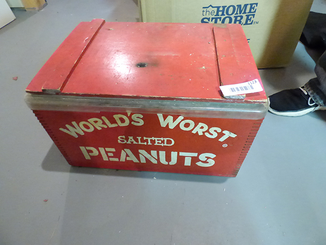 lot 1123 image: Antique Peanut Holder with Plastic liner and Scoop from original Long Branch