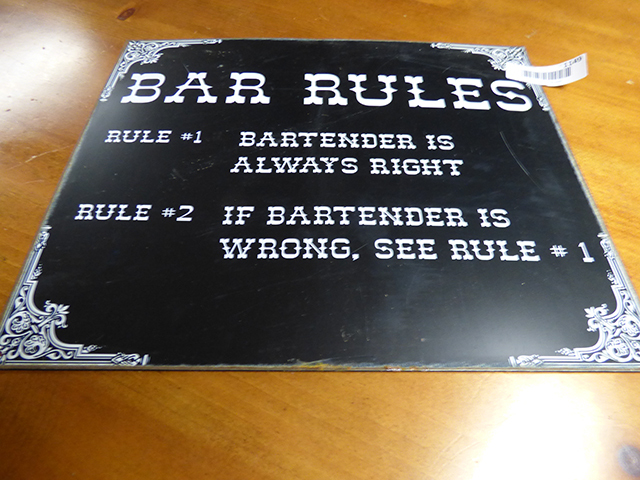 lot 1149 image: Deco Bar Rules Sign