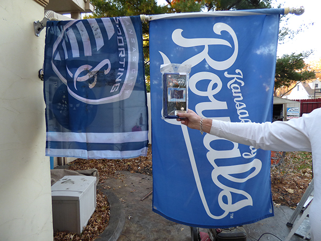 lot 1189 image: Flag Pole with 2 Royals Banners and  KC Sporting