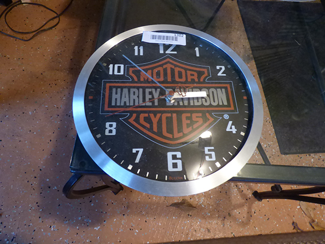 lot 1202 image: Harley Nickel finish Clock
