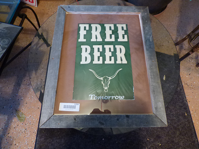 lot 1204 image: Free Beer - sign