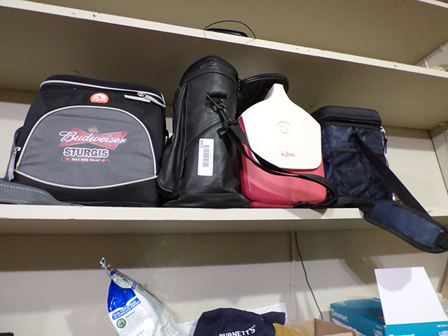 lot 1269 image: 4 Soft Side Coolers (Sturgis Leather, Igloo, and 6pk)