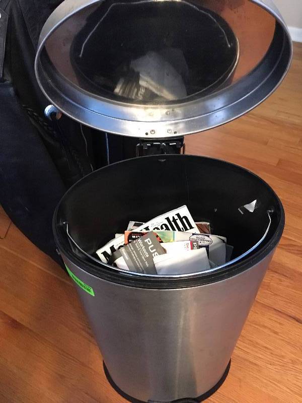 lot 1039 image: Stainless Trash Can foot control