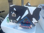 Collectible  snow village ceramic light up town pieces as pictured