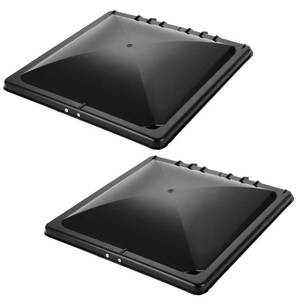 lot 54311 image: SHUESS 2 Pack 14 Inch Universal RV Roof Vent Cover, Replacement Vent Lid Black for RV, Trailer, Camper, Motorhome Roof Vent Cover