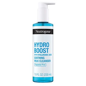 lot 54321 image: Neutrogena Hydro Boost Soothing Milk Facial Cleanser with Hyaluronic Acid, Hydrating Face Wash Gently Lifts Dirt & Oil Leaving Soft Soothed Skin, Hypoallergenic, Fragrance-Free, 7.8 Fl. Oz