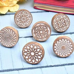 lot 54322 image: Indian Shelf 18 Pack- Boho Knobs- Wood Knobs for Cabinets and Drawers- Natural Wooden Dresser Knobs- Boho Wooden Knobs- Unique Wood Drawer Pulls- Boho Drawer Knobs and Pulls- Cabinet Door Handles