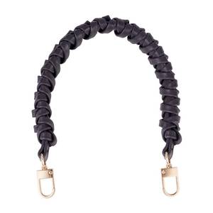 lot 54333 image: PH PandaHall Braided Purse Strap, 1pc 17 PU Leather Replacement Handle Short Handbag Strap Top Handle with Golden Hardware for Tote Crochet Pochette Designer Bag, Black