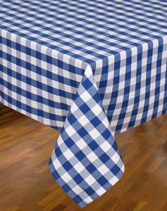 lot 54337 image: Urban Villa Tablecloth Buffalo Check Table Cloth Tabletop Cover Kitchen Dining Tablecloth 100% Cotton Great Parties Wedding Holiday Dinner BlueWhite Rectangle 60X84 Inches 6-8 Seats Table Cloth
