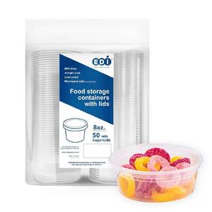 lot 54341 image: EDI Deli Food Storage Containers with Lids 50 Sets (8oz)
