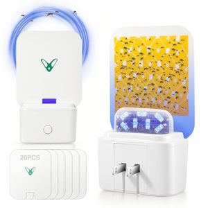 lot 54354 image: Fly Trap Indoor with 20 Refills,Plug-in Bug Catcher with UV&Blue Light,Gnat Traps for House Indoor Bug Light Trap,Fruit Fly Traps Indoor for Moths,Mosquito,Flying Insect Trap Indoor for Home Office(2)