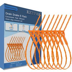 lot 54358 image: 8 Pack 25inch Drain Snake Clog Remover, Drain Hair Remover, Sink Snake Drain Auger Cleaner Tool For Bath Tub, Toilet, Kitchen Sink, Sewer