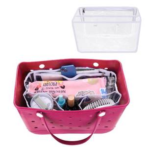 lot 54360 image: AIERSA Clear Beach Bag Organizer Compatible with Bogg Bag X Large Size, Transparent Insert Divider Liner for XL Bogg Bag Accessories -White