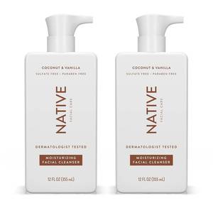 lot 54377 image: Native Moisturizing Face Wash, Spa Day Every Day Facial Cleanswer (2 Pack)  Daily Face Cleaner for Radiant and Bright Skin, Coconut & Vanilla, 12 fl oz