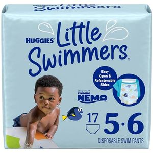 lot 54394 image: Huggies Little Swimmers Disposable Swim Diapers, Size 5-6 (32 lbs), 17 Ct