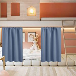 lot 54402 image: RYB HOME Small Curtains for Bathroom Windows, Blackout Blinds Shades for Bedroom Dorm Storage Cabinet Door Basement Farmhouse Decor, W 34 x L 36 inches, Stone Blue, 2 Panels