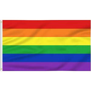 lot 54405 image: Rainbow Pride Flag 6 Stripes 3x5ft - Staont Flag Vivid Color and UV Fade Resistant - Canvas Header and Brass Grommets (Rainbow Flag 3x5ft (1PACK))