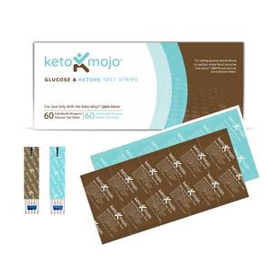 lot 54412 image: KETO-MOJO Test Strip Combo Pack for Use ONLY with The New GK Meter  60 Blood Glucose  60 Blood Ketone (120ct)