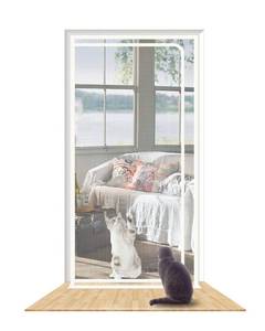 lot 54413 image: SHRRL Reinforced Cat Screen Door Fits Door Size 32x 80, Pet Resistant Mesh Screen Door, Pets Proof Zipper Screen Door for Living Room, Bedroom, Kitchen, Patio, Stop Cats Dogs Running Out