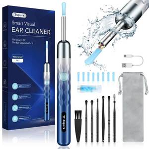 lot 54419 image: Ear Wax Removal, Ear Camera with 1440P HD, Ear Cleaner with Camera Built-in WiFi, Earwax Removal Kit with 6 Ear Pick, Otoscope with Lights, Ear Cleaning Kit for Android and iOS (Grey Blue)