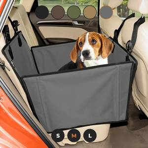 lot 54434 image: Extra Stable Dog Car Seat - Reinforced Car Dog Seat for Medium-Sized Dogs with 4 Fastening Straps - Robust and Waterproof Pet Car Seat for The Back Seat of The Car (M Size, Grey)