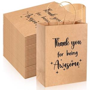lot 54450 image: Ctosree 50 Pcs Gift Paper Bags for Employee Coworker Colleague Thank You for Being Awesome Bags with Handles Thank You Gift Bags for Thanksgiving Christmas (Pink,8.3 x 4.3 x 10.6 Inch)