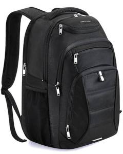 lot 54453 image: LIGHT FLIGHT Travel Laptop Backpack Men, Water Resistant Laptop Backpack for 17.3 Inch Notebook with USB Charging Hole, Large Computer Backpack for Carry-on Business, Black