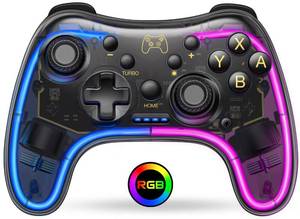 lot 54464 image: Switch Controller Compatible with SwitchLiteOLED Controller, Switch Pro Controller With RGB Breathing LED, Switch Controllers Remote Supports Multi-Platform&App with Turbo, Wake-up Function