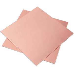 lot 54466 image: 2 Pieces 99.9% Pure Copper Sheet, 6 x 6, 24 Gauge(0.5mm) Thickness, Film Attached Copper Plate, Great for Jewelry, Crafts, modelers