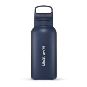 lot 54487 image: LifeStraw Go Series �� Insulated Stainless Steel Water Filter Bottle for Travel and Everyday use removes Bacteria, parasites and microplastics, Improves Taste, 1L Aegan Sea