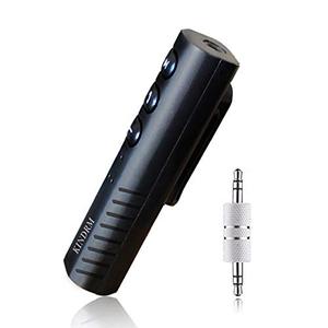 lot 54495 image: Bluetooth V5.0 Output Audio Receiver, KINDRM Mini Wireless 3.5mm Jack Aux Adapter Portable for Headphones, Speakers, CarHome Stereo System(Black)