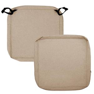 lot 54517 image: Easy-Going Patio Cushion Covers 24x24x4 Inch 2 Pack, Linen Look Outdoor Water Resistant Chair Seat Cushion Slipcover with Zipper for Outdoor Furniture, Covers Only Beige