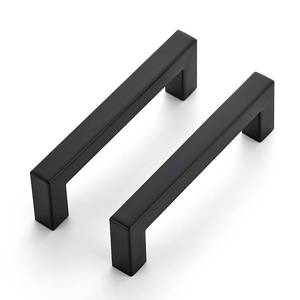 lot 54544 image: Ravinte 10 Pack 4 Inch Kitchen Square Cabinet Handles Matte Black Cabinet Pulls Black Drawer Pulls Kitchen Cabinet Hardware Kitchen Handles