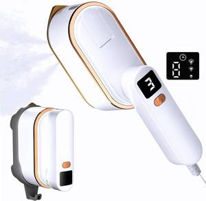 lot 54546 image: Steamer for Clothes Portable Travel Steamer, Horizontal & Vertical Steam, 10s Heat Up, 1400W High Power, 3 Steam Levels, Wet Dry Ironing, LCD Display