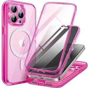 lot 54550 image: TIESZEN Magnetic for iPhone 15 Pro Max Case, Dustproof Design Compatible with MagSafe, Built-in 9H Tempered Glass Screen Protector  Privacy Screen Protector & Upgraded Camera Protection,Bright Pink