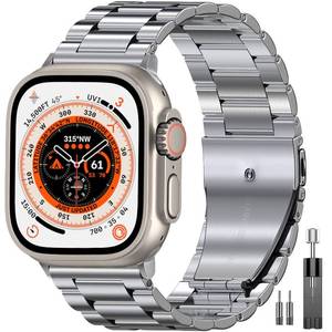 lot 54556 image: EPULY Compatible with Apple Watch Band 49mm 45mm 44mm 42mm 41mm 40mm 38mm, Business Stainless Steel Metal Watchband for iWatch Band Series 9, Ultra 2, SE, Ultra Series 8 7 6 5 4 3 2 1 Men & Women