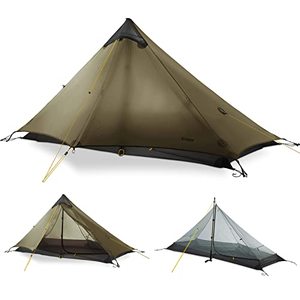 lot 54568 image: MIER Lanshan Ultralight Tent 3-Season Backpacking Tent for 1-Person or 2-Person Camping, Trekking, Kayaking, Climbing, Hiking, Khaki, 1-Person - Retail $139.98