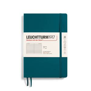 lot 54574 image: LEUCHTTURM1917 - Notebook Softcover Medium A5-123 Numbered Pages for Writing and Journaling (Ruled, Pacific Green)