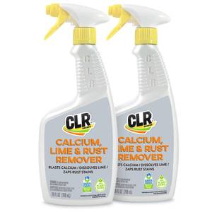 lot 54584 image: CLR Calcium, Lime & Rust Remover, Blasts Calcium, Dissolves Lime Deposits, Zaps Stubborn Rust Stains and Hard Water Deposits, 26 Ounce Spray Bottle (Pack of 2)